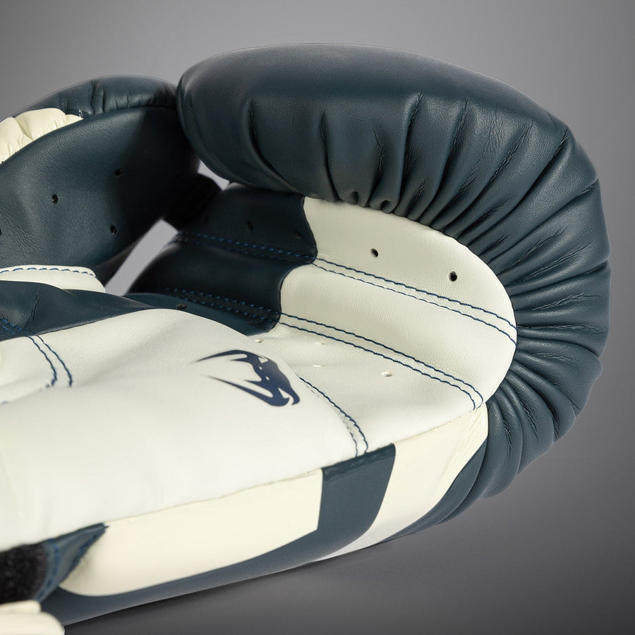 Venum Elite Boxing Gloves - White/Navy Blue — product view 5