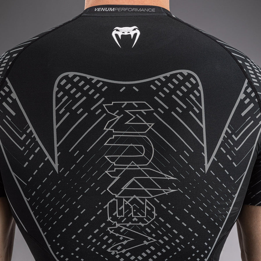 Venum Midnight Fury Short Sleeve Rashguard - Black/Grey/Silver — product view 6