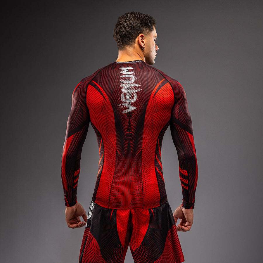 Venum Galactic 3.0 Long Sleeve Rashguard - Red/Silver