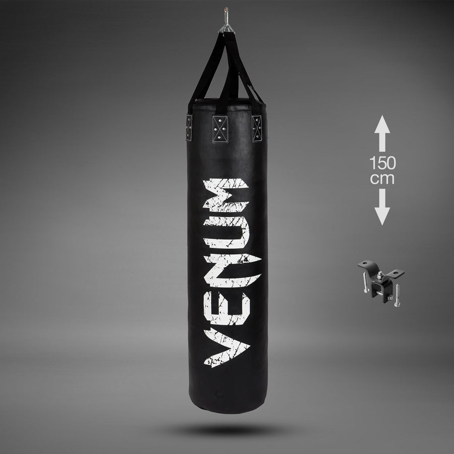 Venum Challenger Heavy bag + Ceiling Hook - Filled - 150cm - Black/White