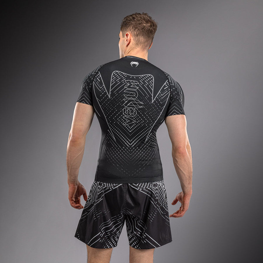 Venum Midnight Fury Short Sleeve Rashguard - Black/Grey/Silver — product view 4