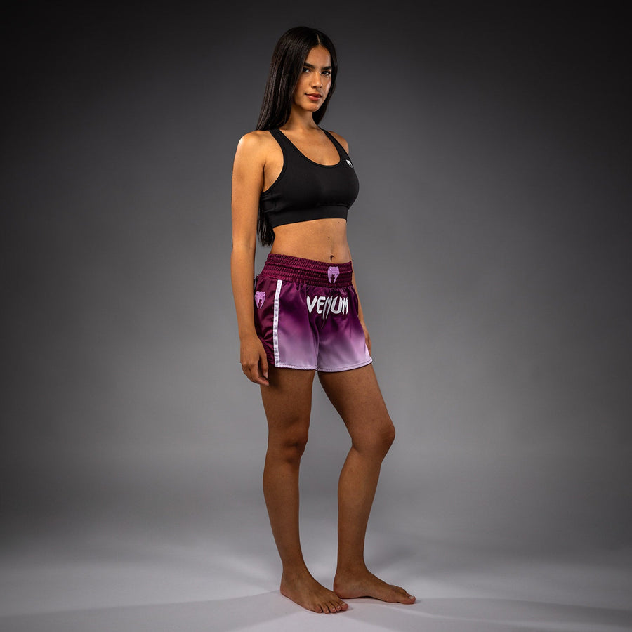 Venum Iris Muay Thai Shorts - Plum/white — product view 6