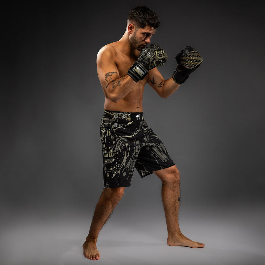 Venum Invader Fight Shorts - Black/Sand — product view 6