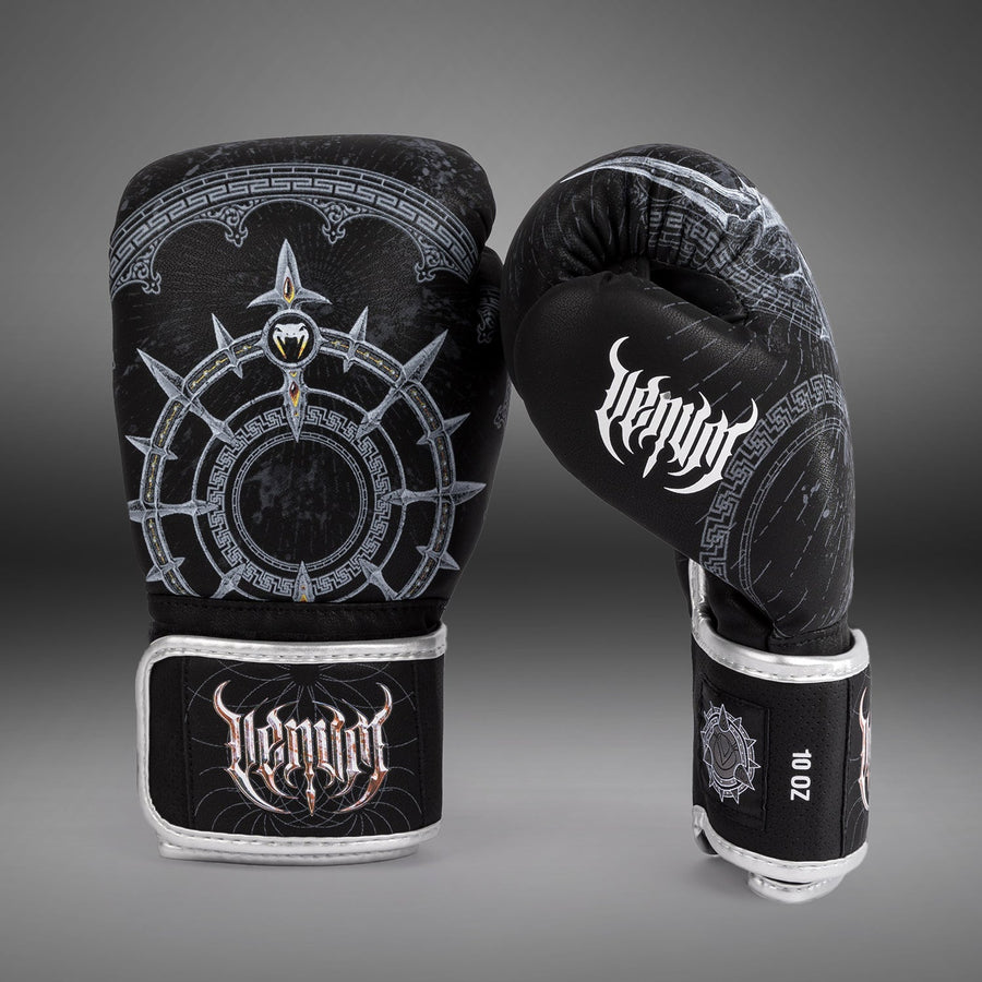 Venum Gladiator 5.0 Boxing Gloves - Black/Silver — product view 3