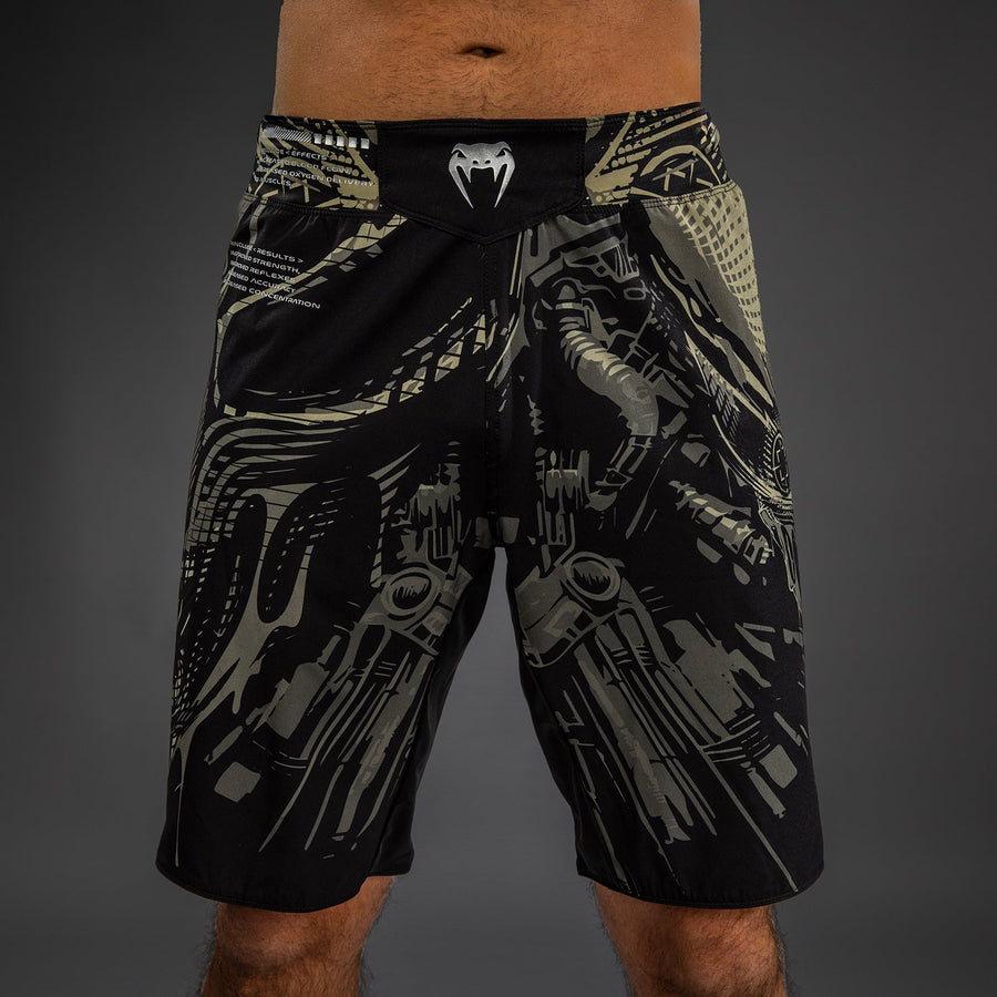 Venum Invader Fight Shorts - Black/Sand — product view 2