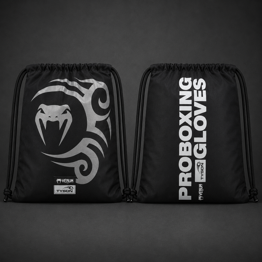Venum Giant 2.0 Mike Tyson Pro Boxing Gloves - Deep Black/Optical White — product view 9