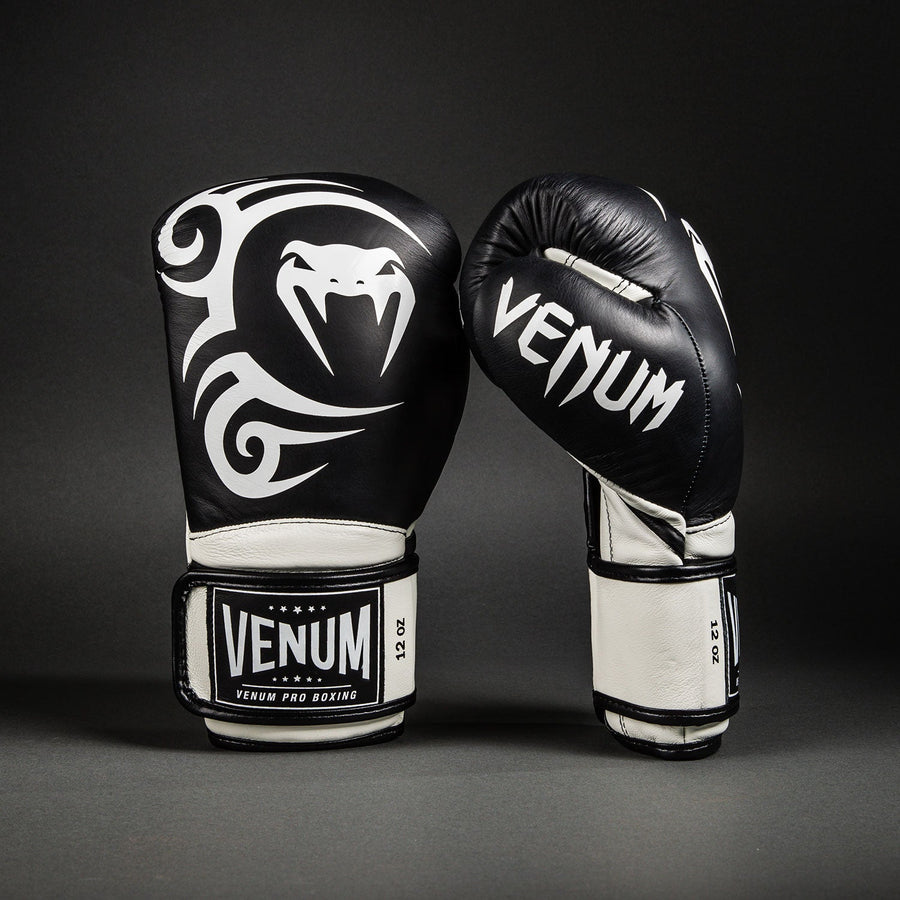 Venum Giant 2.0 Mike Tyson Pro Boxing Gloves - Deep Black/Optical White — product view 3