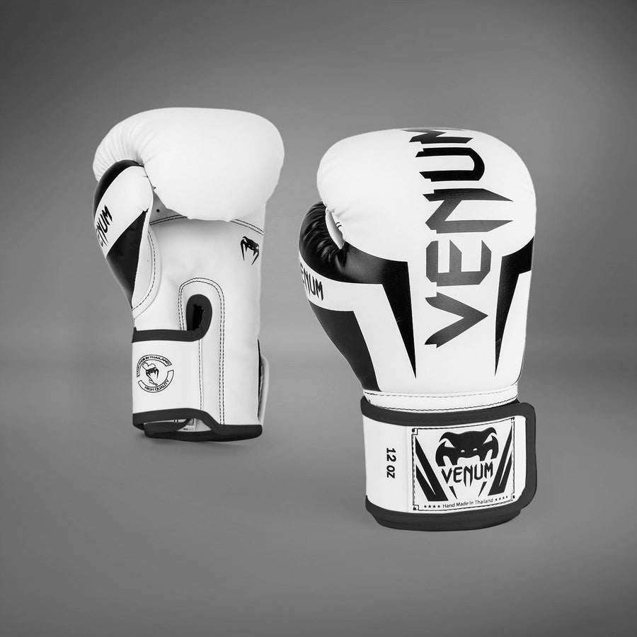 Venum Elite Boxing Gloves - White/Black — product view 2