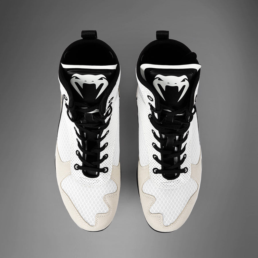 Venum Elite Boxing Shoes - White/Black — product view 6
