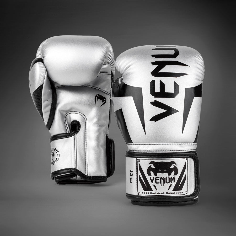 Venum Elite Boxing Gloves - Silver/Black — product view 3