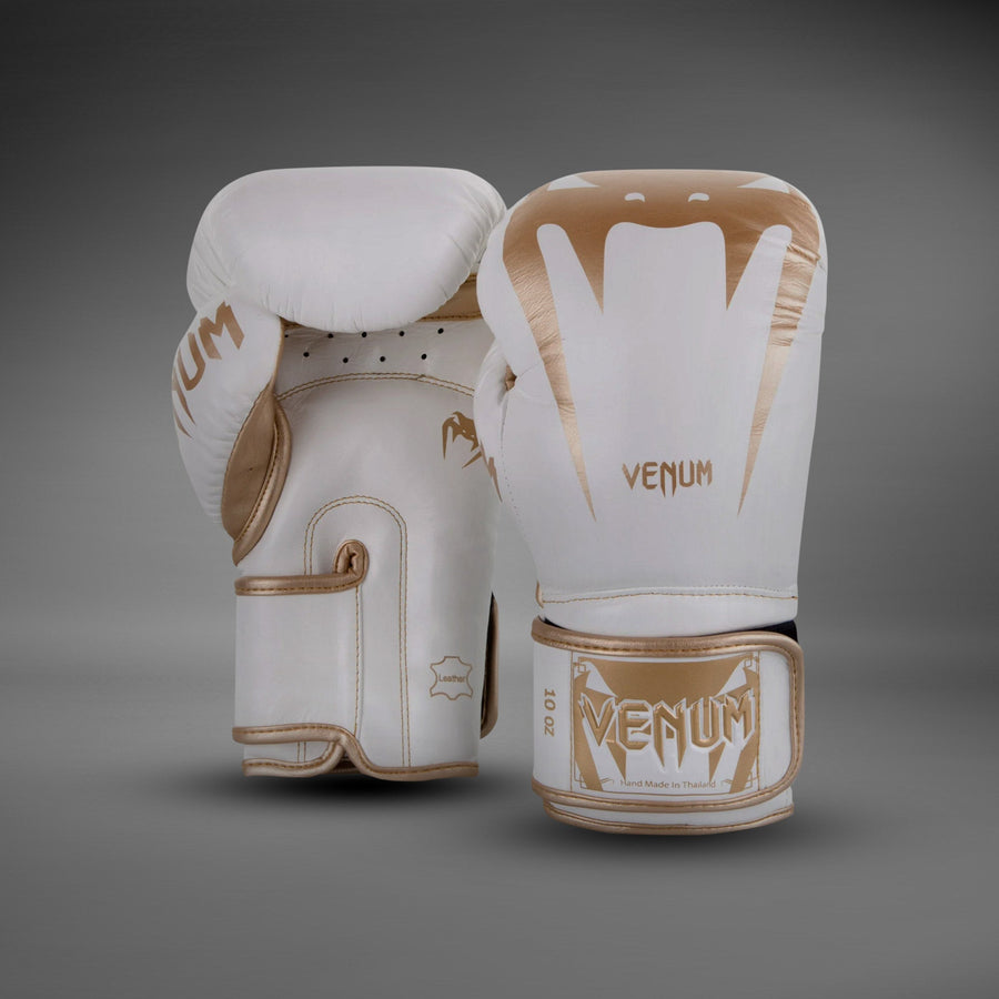 Venum Giant 3.0 Boxing Gloves - Nappa Leather - White/Gold — product view 2