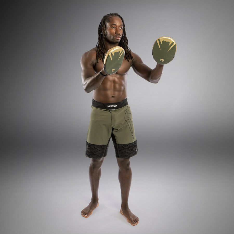 Venum Pro Boxing Flat Punch Mitts (Pair) - Khaki/Gold — product view 6