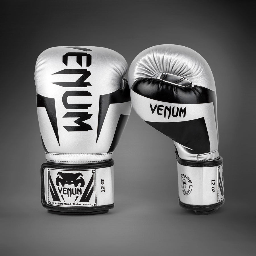 Venum Elite Boxing Gloves - Silver/Black — product view 2