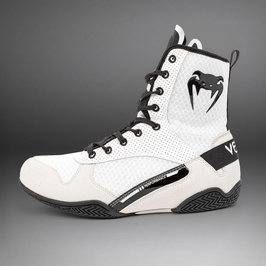 Venum Elite Boxing Shoes - White/Black — product view 7