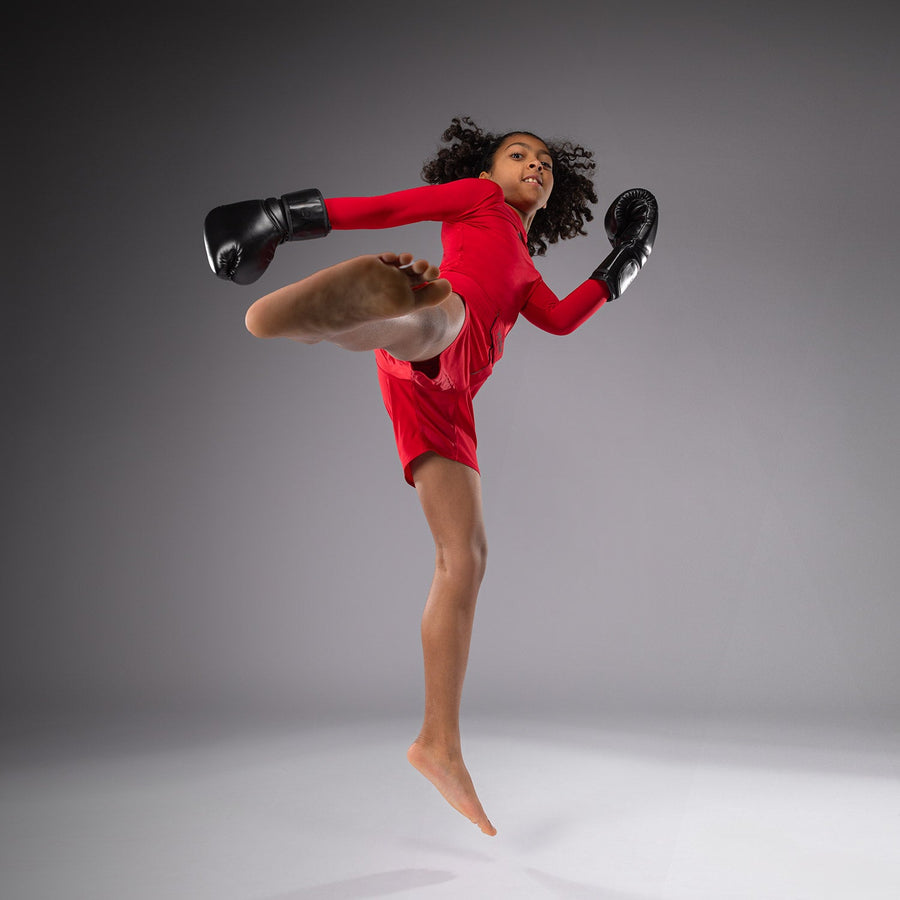 Venum Light Kids Fight Shorts - Cherry Red — product view 3