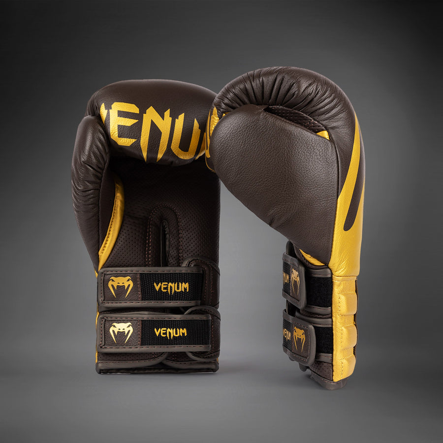 Venum Reverso Boxing Gloves - Chocolate/Gold — product view 2