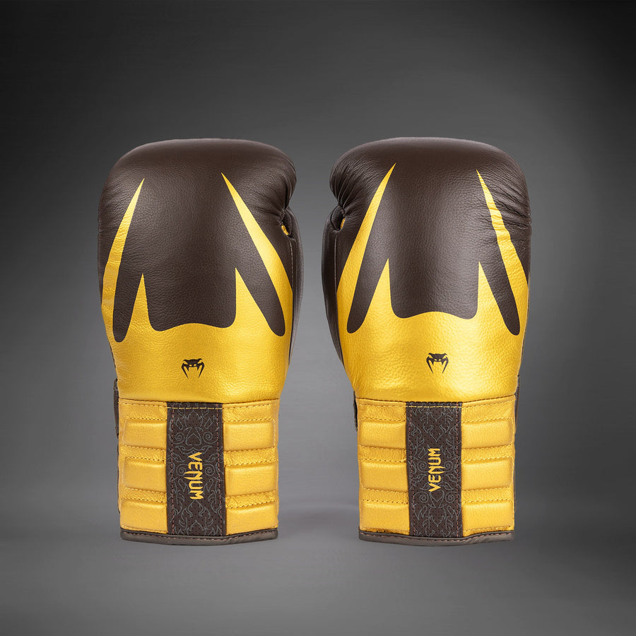 Venum Reverso Boxing Gloves - Chocolate/Gold — product view 4