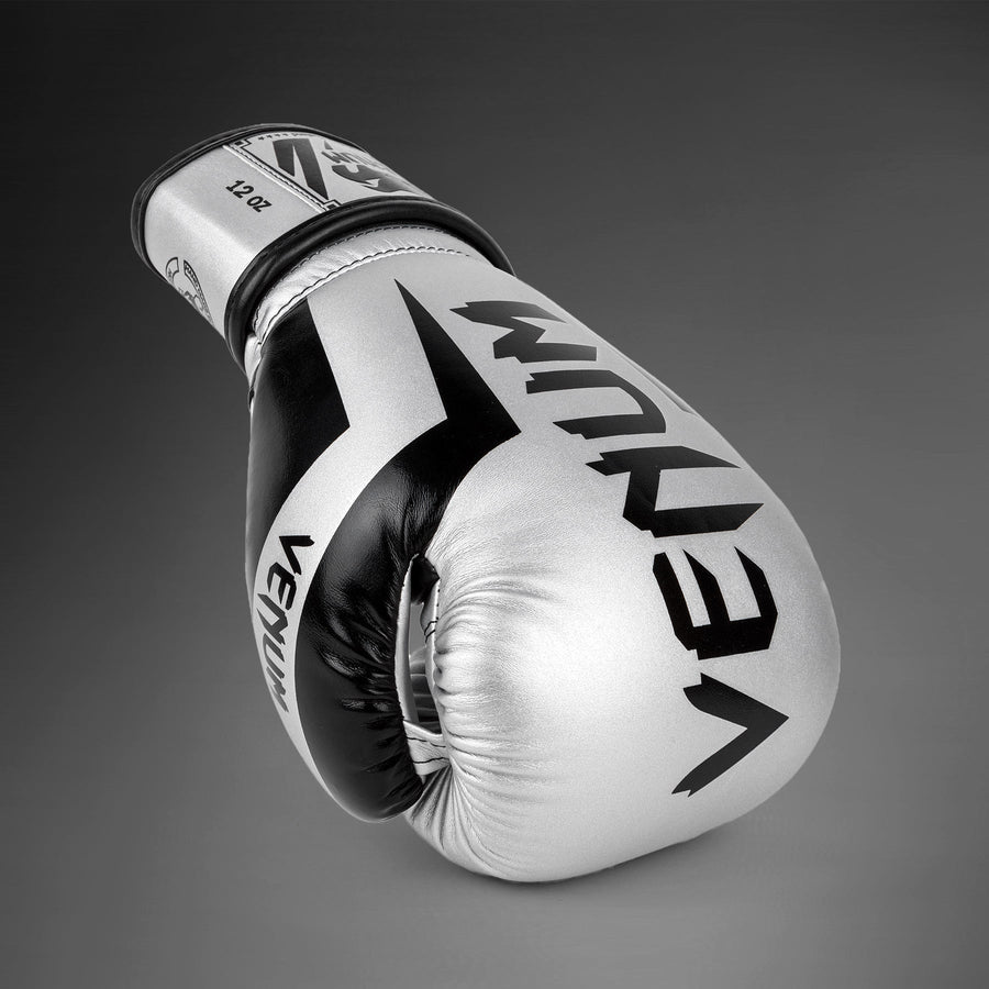 Venum Elite Boxing Gloves - Silver/Black — product view 8