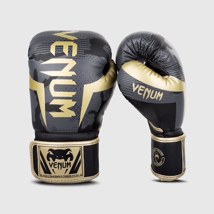 Venum Elite Boxing Gloves - Camo/Gold — product view 2