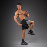 Venum Lazer Hybrid Training Shorts - Black/Grey — product view 7