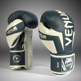 Venum Elite Boxing Gloves - White/Navy Blue — product view 2