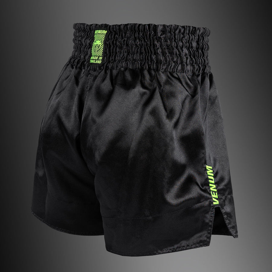 Venum Classic Evo Muay Thai Shorts - Black/ Neon Yellow — product view 3