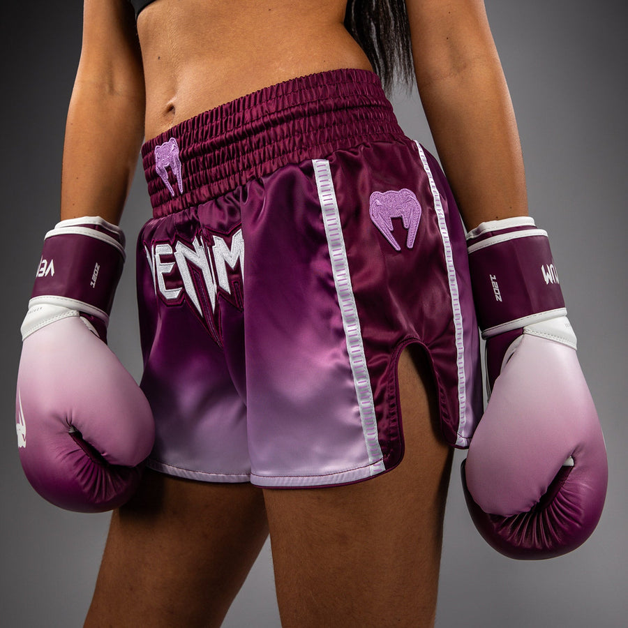 Venum Iris Muay Thai Shorts - Plum/white — product view 3
