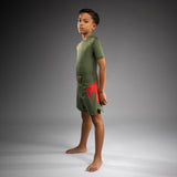 Venum Light Kids Fightshorts - Army Green/Orange