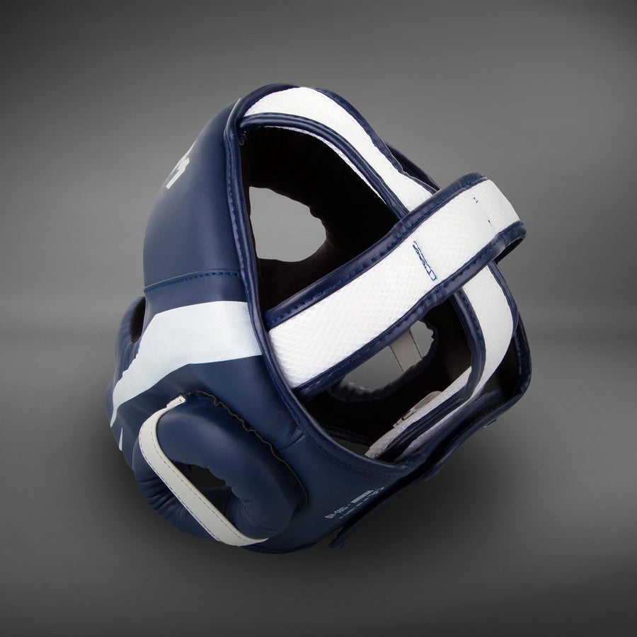 Venum Elite Headgear - White/Navy Blue
