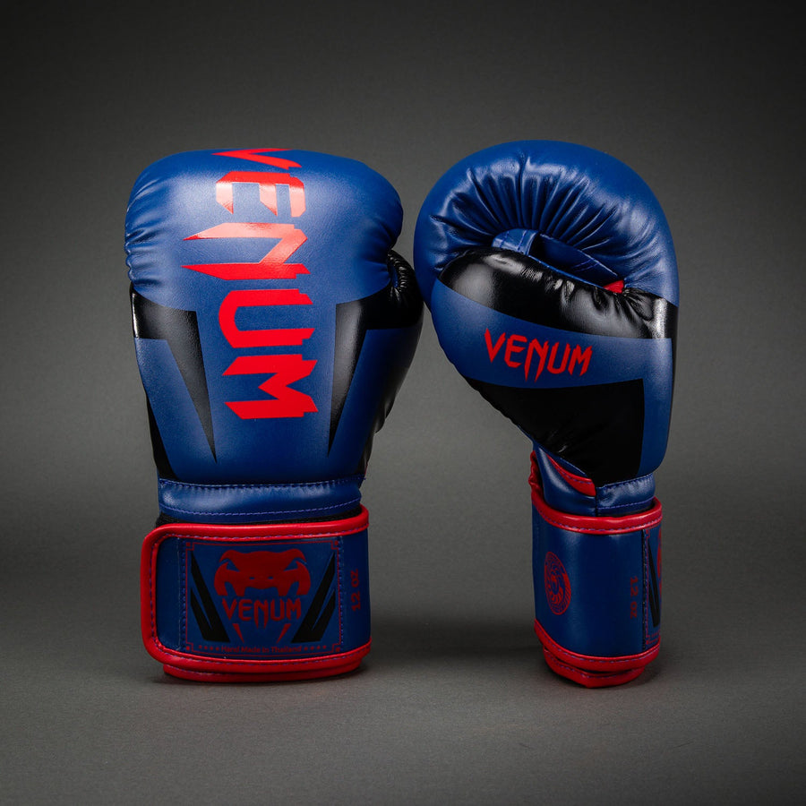 Venum Elite Boxing Gloves - Dark Blue/Red