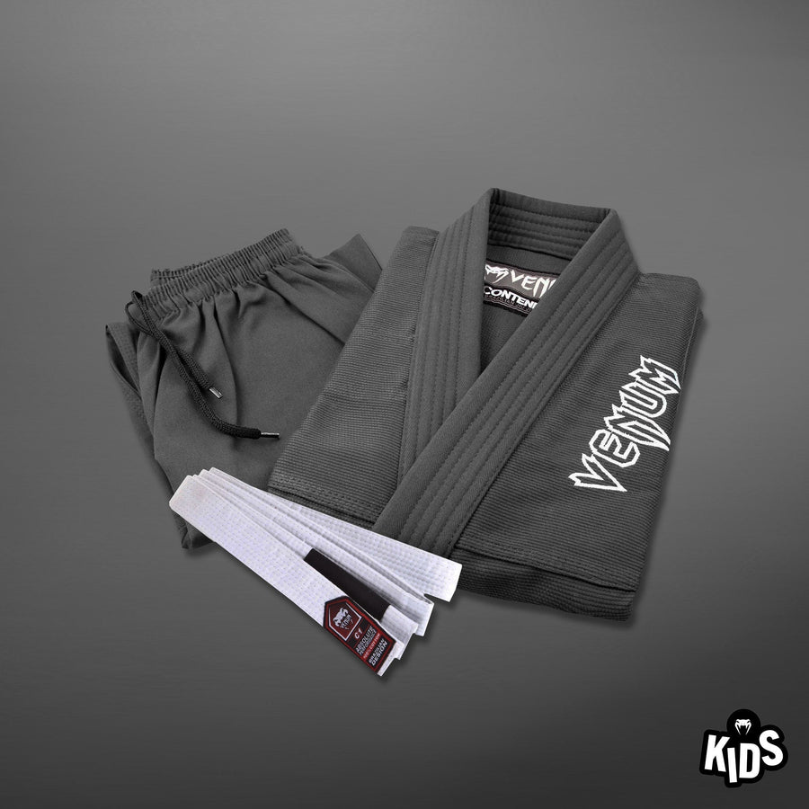 Venum Contender Kids BJJ Gi (Free white belt included) - Grey — product view 3