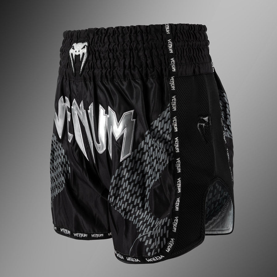 Venum Nexus Muay Thai Shorts - Black/Silver — product view 4