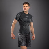 Venum Midnight Fury Short Sleeve Rashguard - Black/Grey/Silver — product view 2