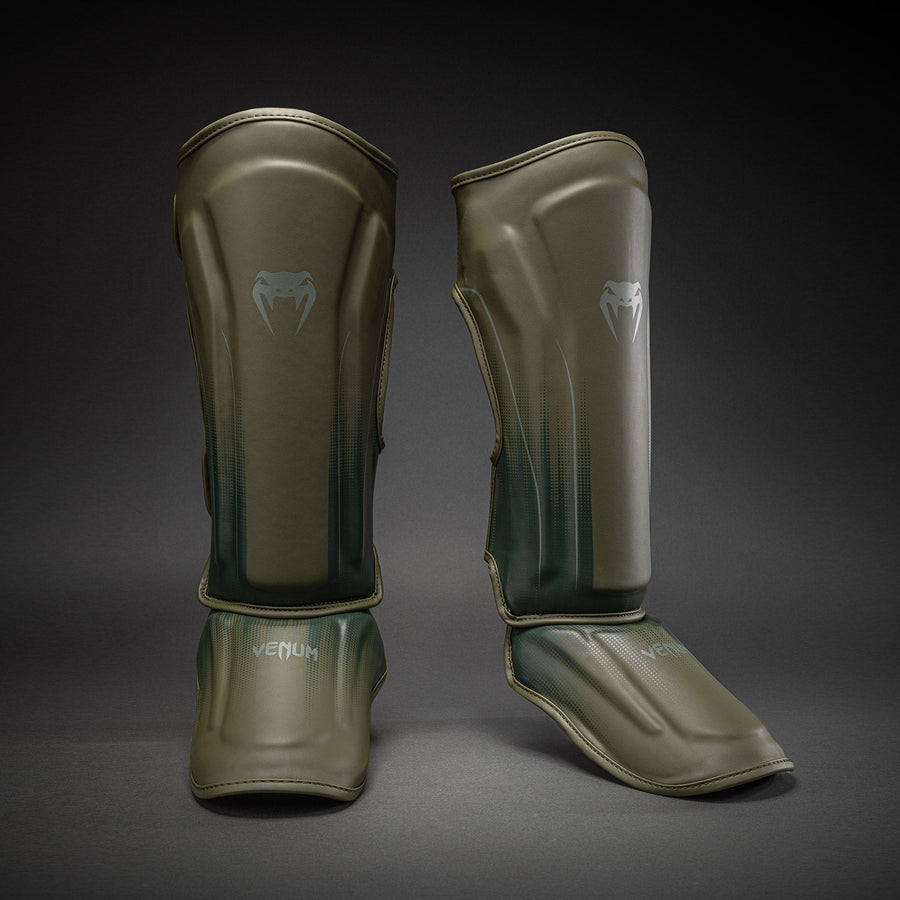 Venum Stealth Shin Guards - Khaki/Dark Green