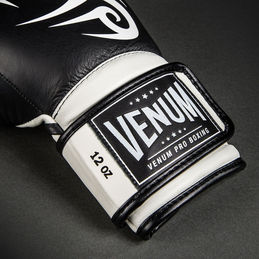 Venum Giant 2.0 Mike Tyson Pro Boxing Gloves - Deep Black/Optical White — product view 5