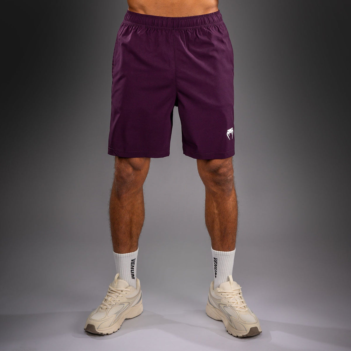 Venum Contender Training Shorts - Dark Purple/ White
