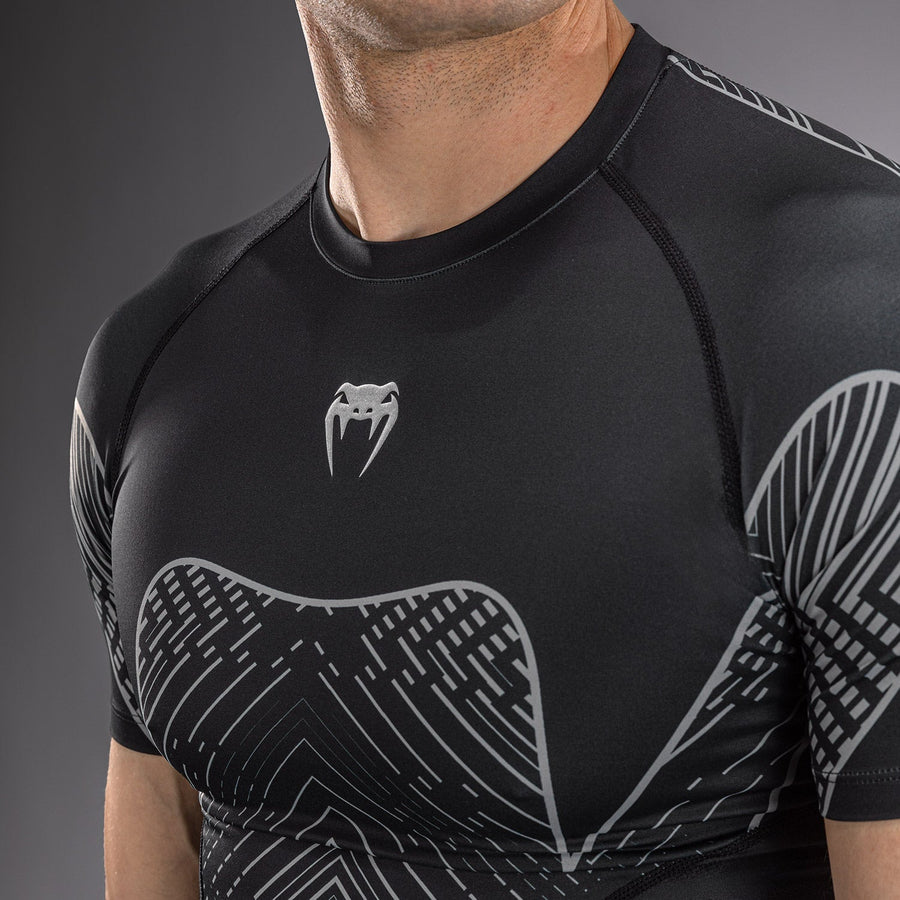 Venum Midnight Fury Short Sleeve Rashguard - Black/Grey/Silver — product view 5