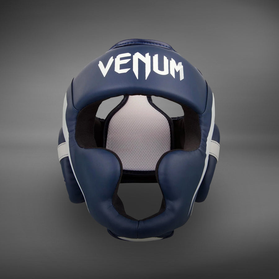 Venum Elite Headgear - White/Navy Blue
