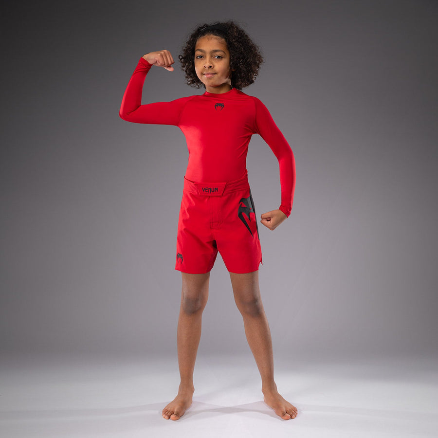 Venum Light Kids Fight Shorts - Cherry Red — product view 5