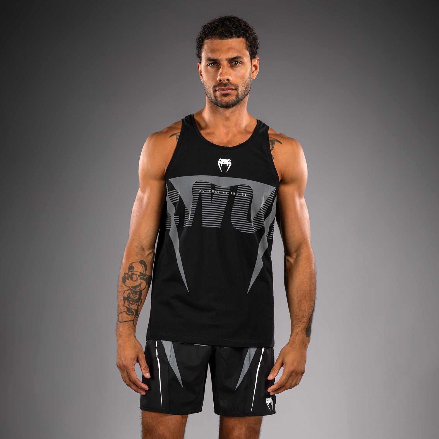 Venum Adrenaline Tank Top - Black/Silver Grey