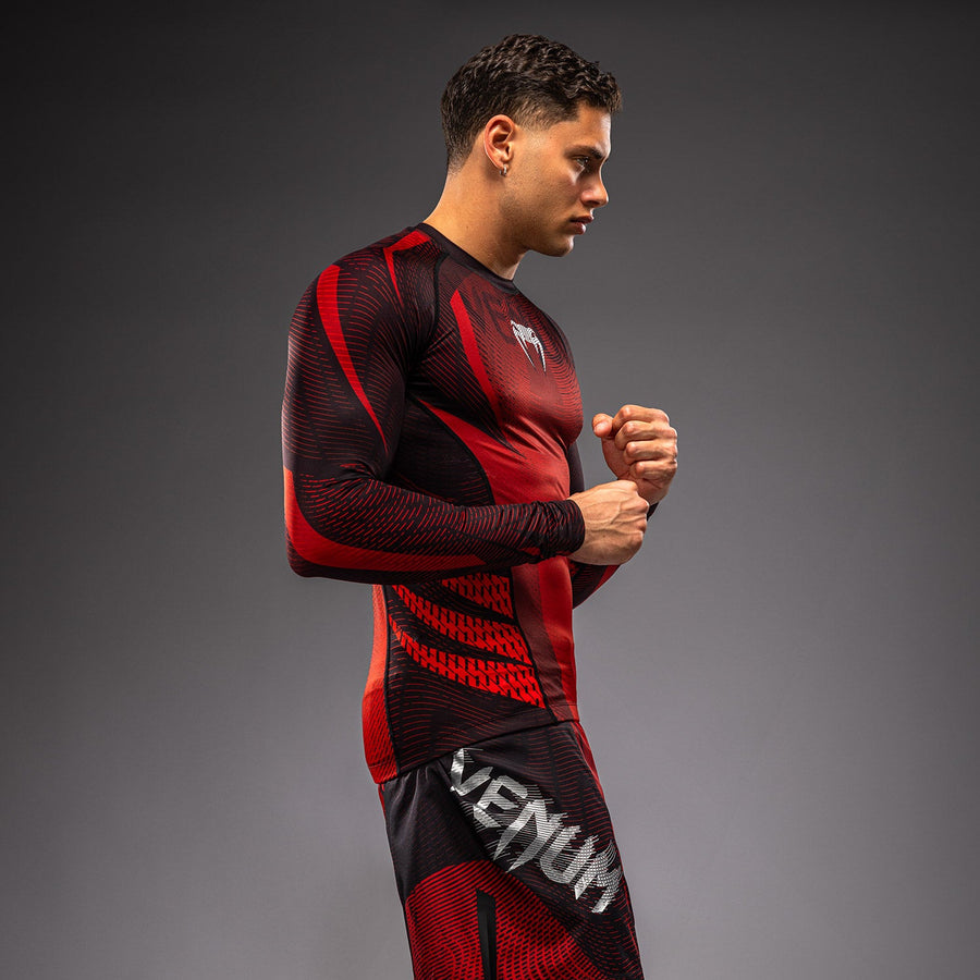 Venum Galactic 3.0 Long Sleeve Rashguard - Red/Silver