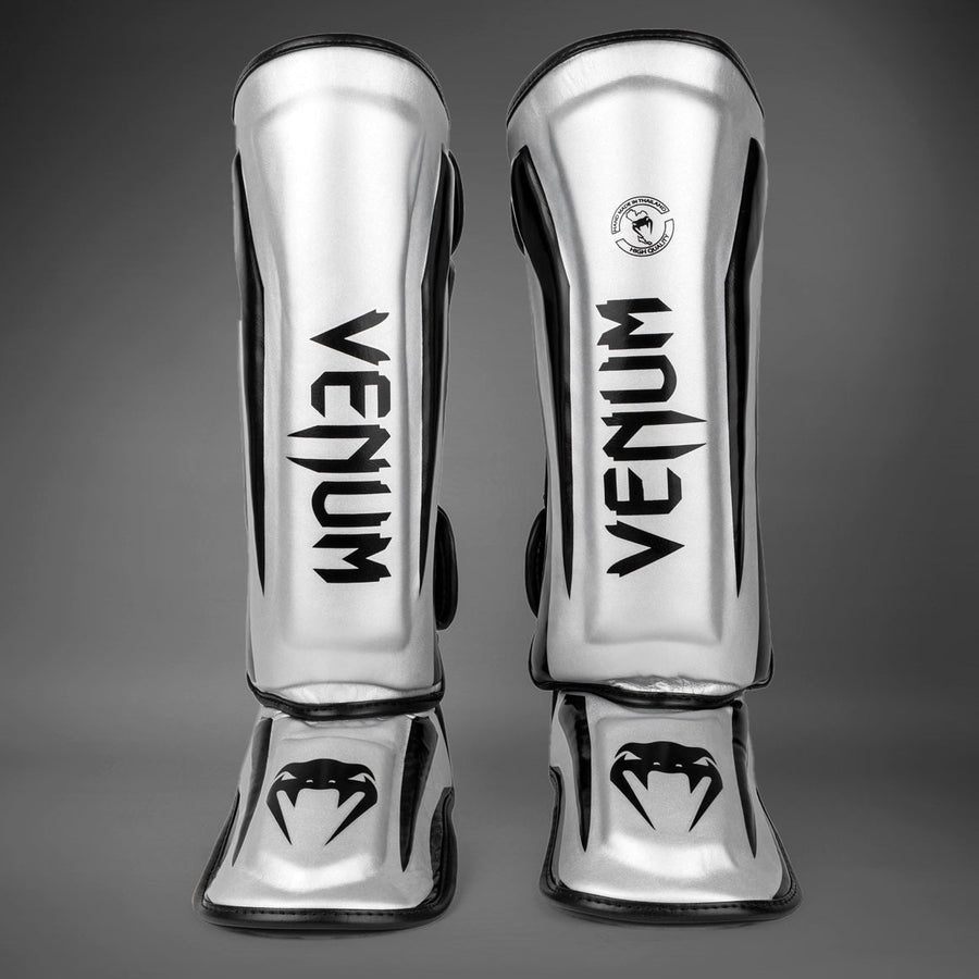 Venum Elite Standup Shinguards - Silver/Black — product view 2