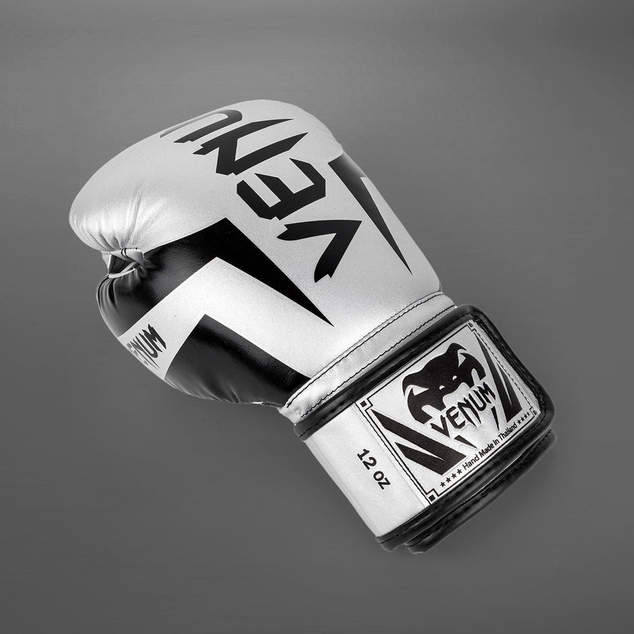Venum Elite Boxing Gloves - Silver/Black — product view 4