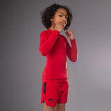 Venum Contender Kids Rashguards Long Sleeves - Cherry Red