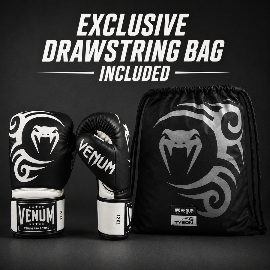 Venum Giant 2.0 Mike Tyson Pro Boxing Gloves - Deep Black/Optical White — product view 2