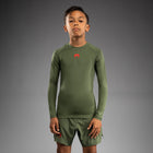 Venum Contender Kids Long Sleeve Rashguard - Army Green/Orange