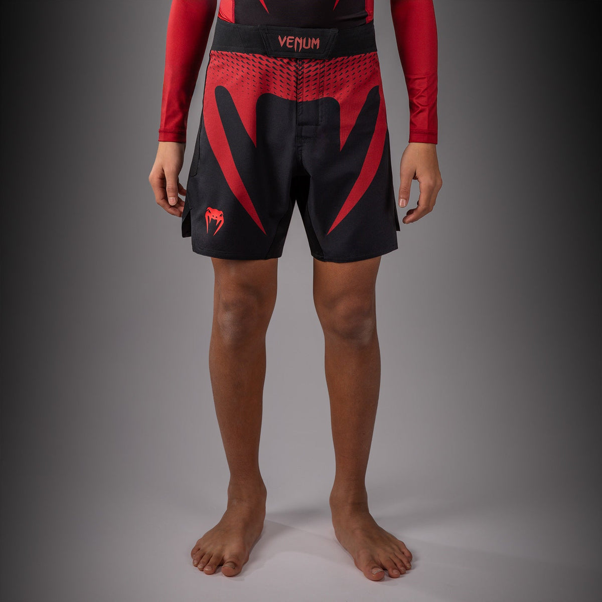 Venum Attack Kids Fight Shorts - Black/Red