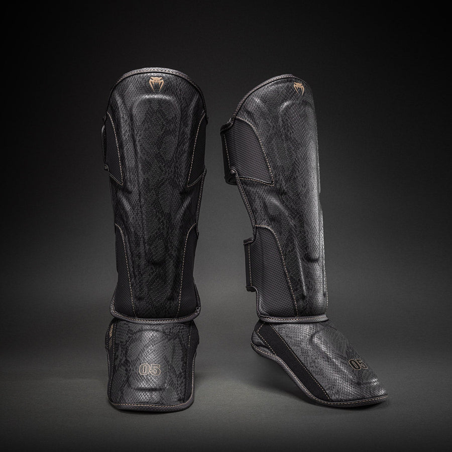 Venum Impact Evo Scales Shin Guards - Dark Grey — product view 2