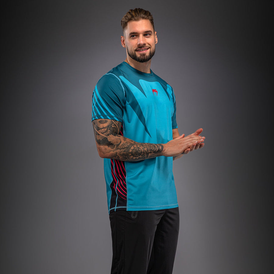 Venum Attack 90 Dry-Tech T-Shirt - Turquoise/Red — product view 2
