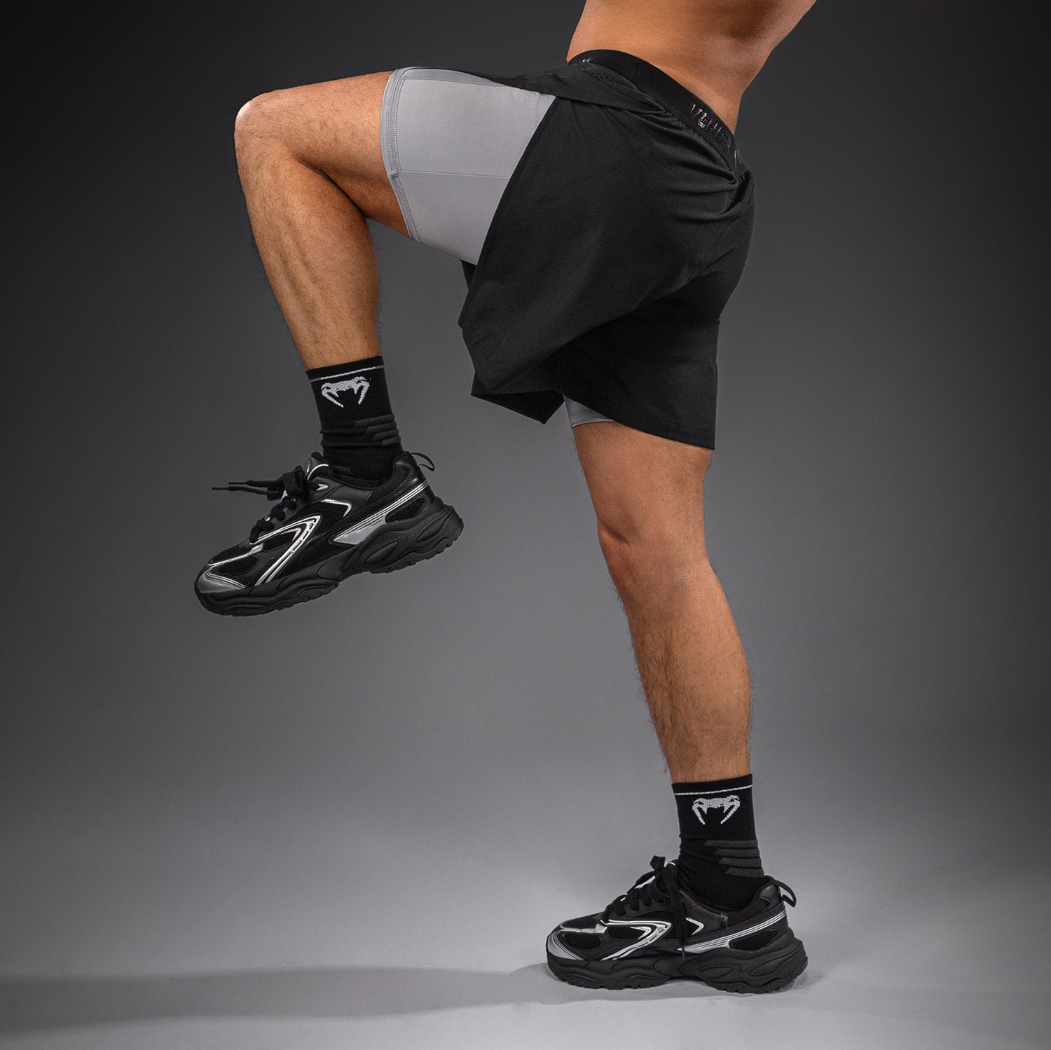 Venum Lazer Hybrid Training Shorts - Black/Grey